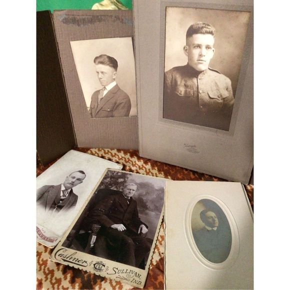 Antique Cabinet Photos One Military Photo Bundle of 5? - Picture 9 of 11